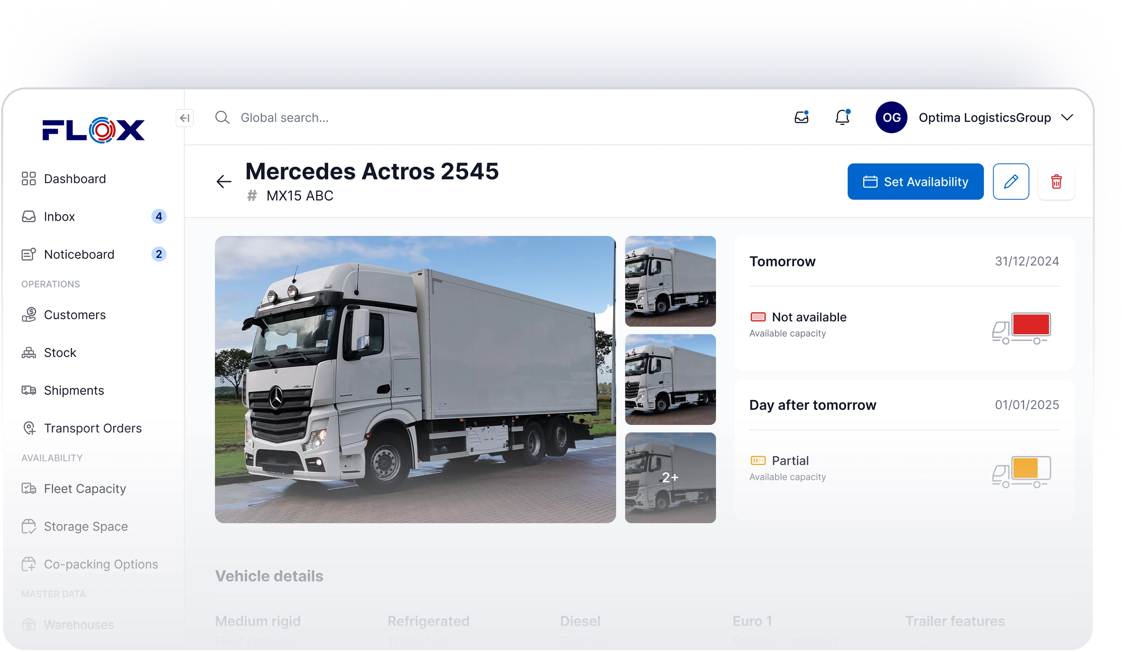 FLOX Platform Dashboard for Transport Providers and Hauliers